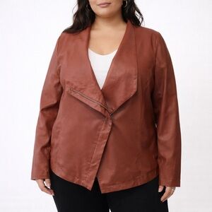 BB Dakota Gabrielle Faux Leather Asymmetrical Jacket Size XL